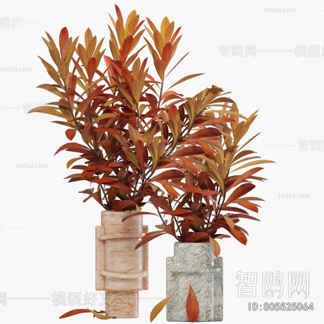 Modern Potted Green Plant