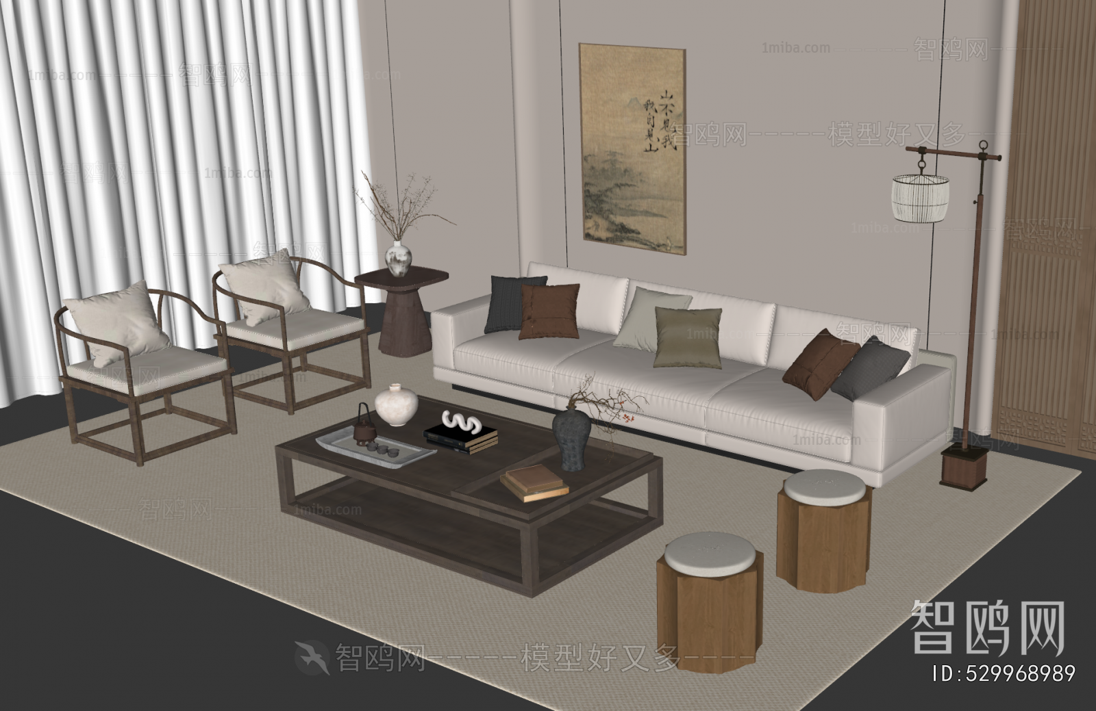 New Chinese Style Sofa Combination