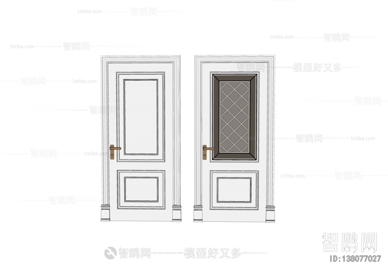 Simple European Style Single Door