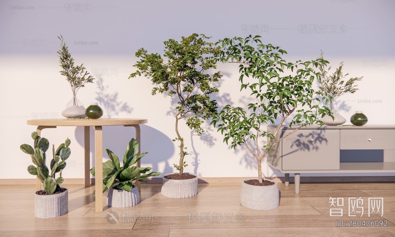 Modern Ground Green Plant Potted Plants