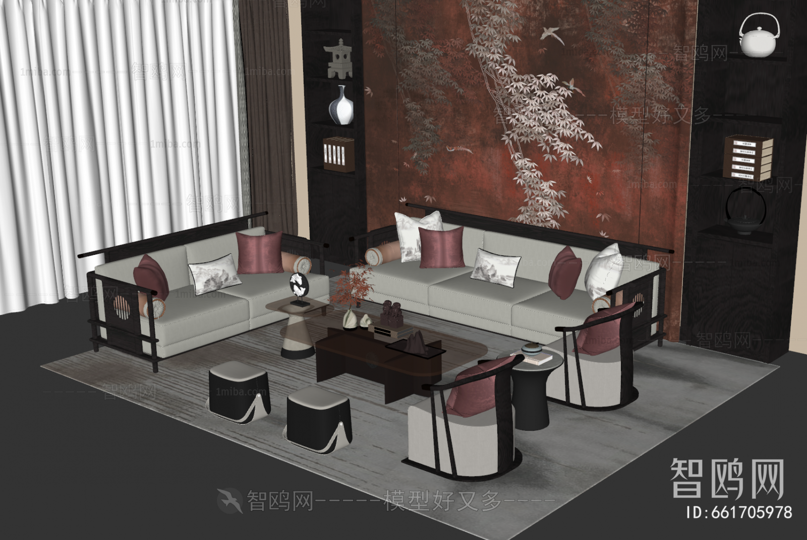 New Chinese Style Sofa Combination