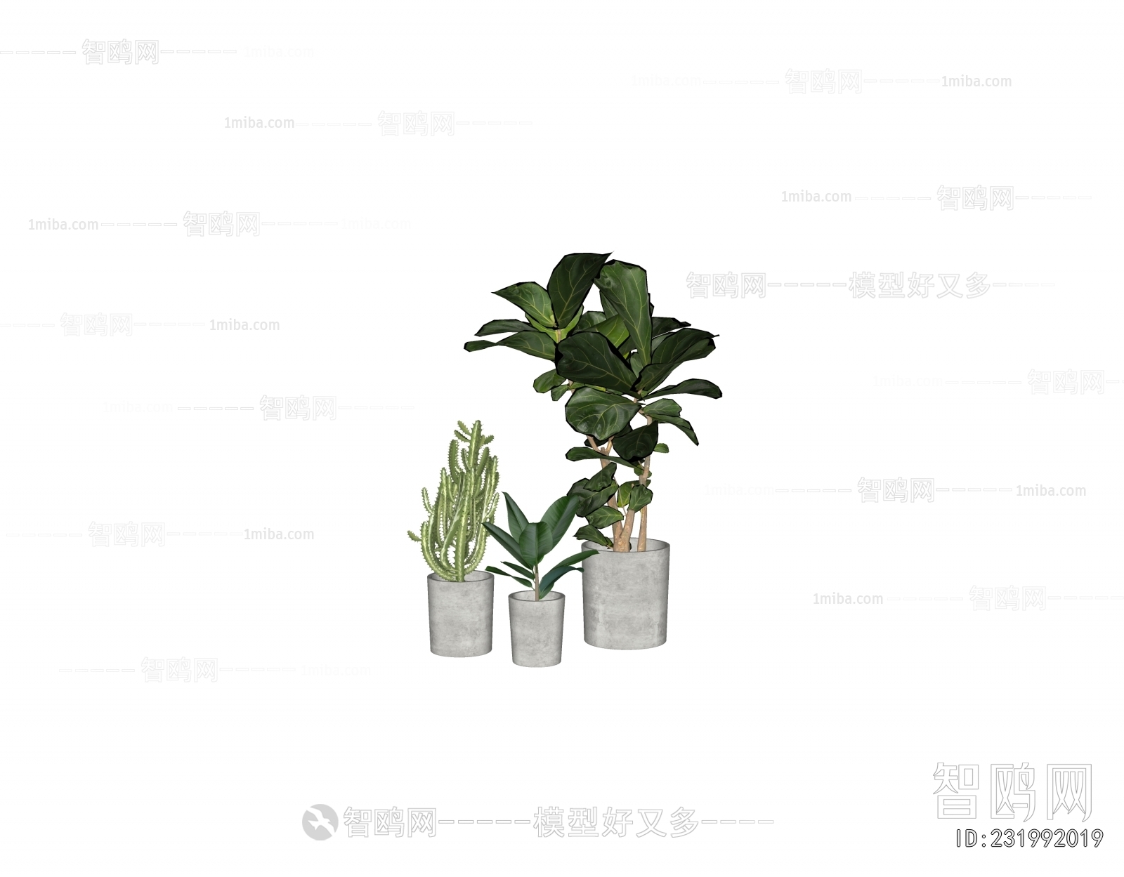 Modern Ground Green Plant Potted Plants