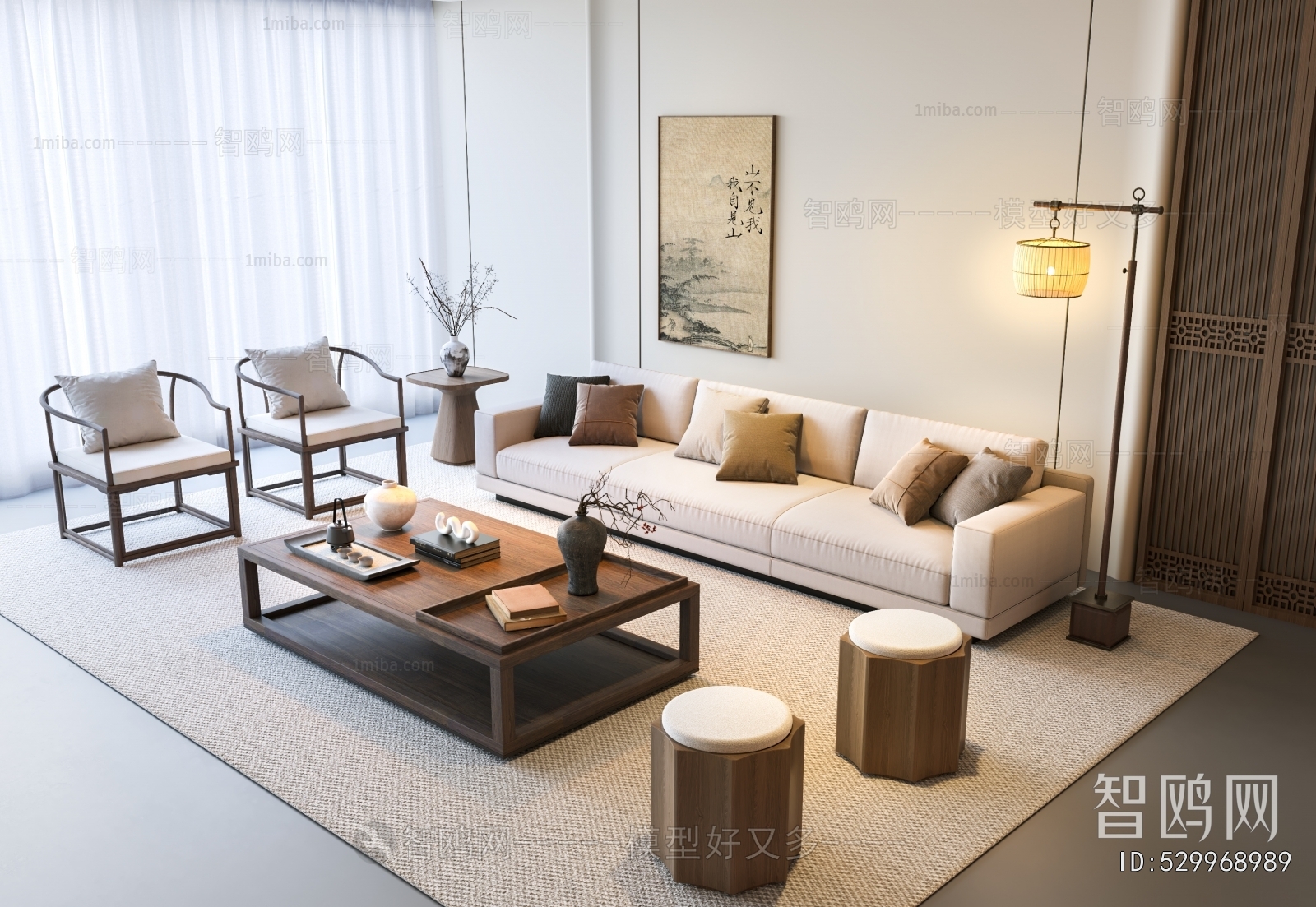 New Chinese Style Sofa Combination