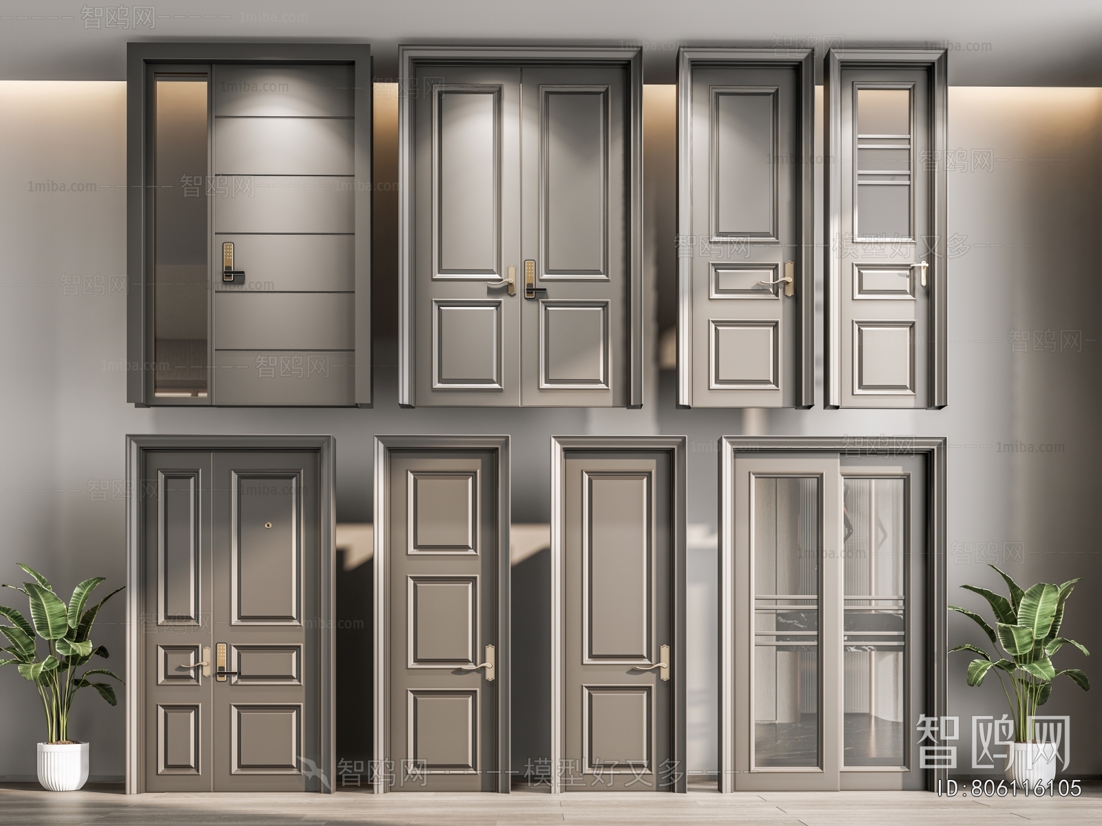 Simple European Style Entrance Door