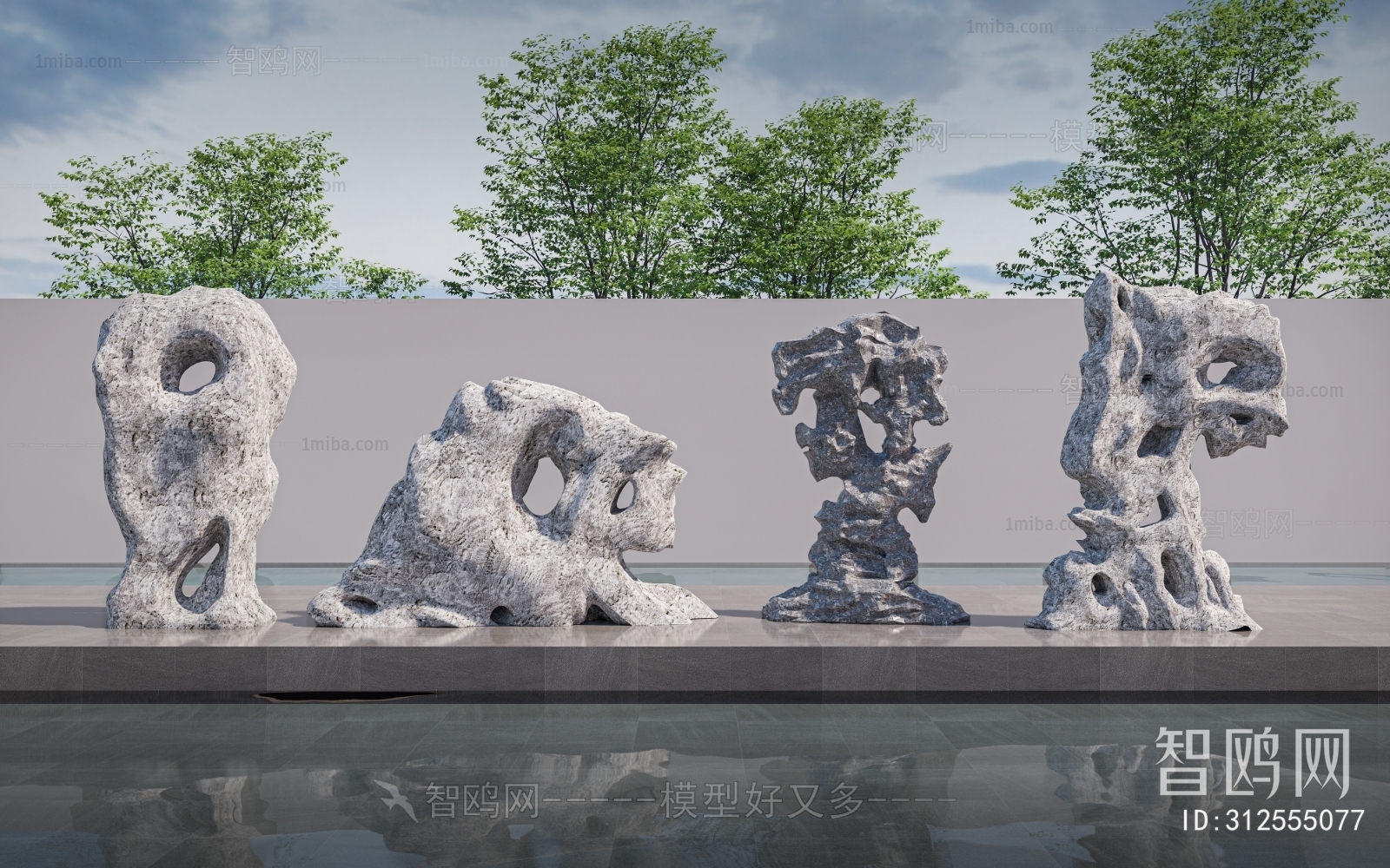 New Chinese Style Rockery Waterscape