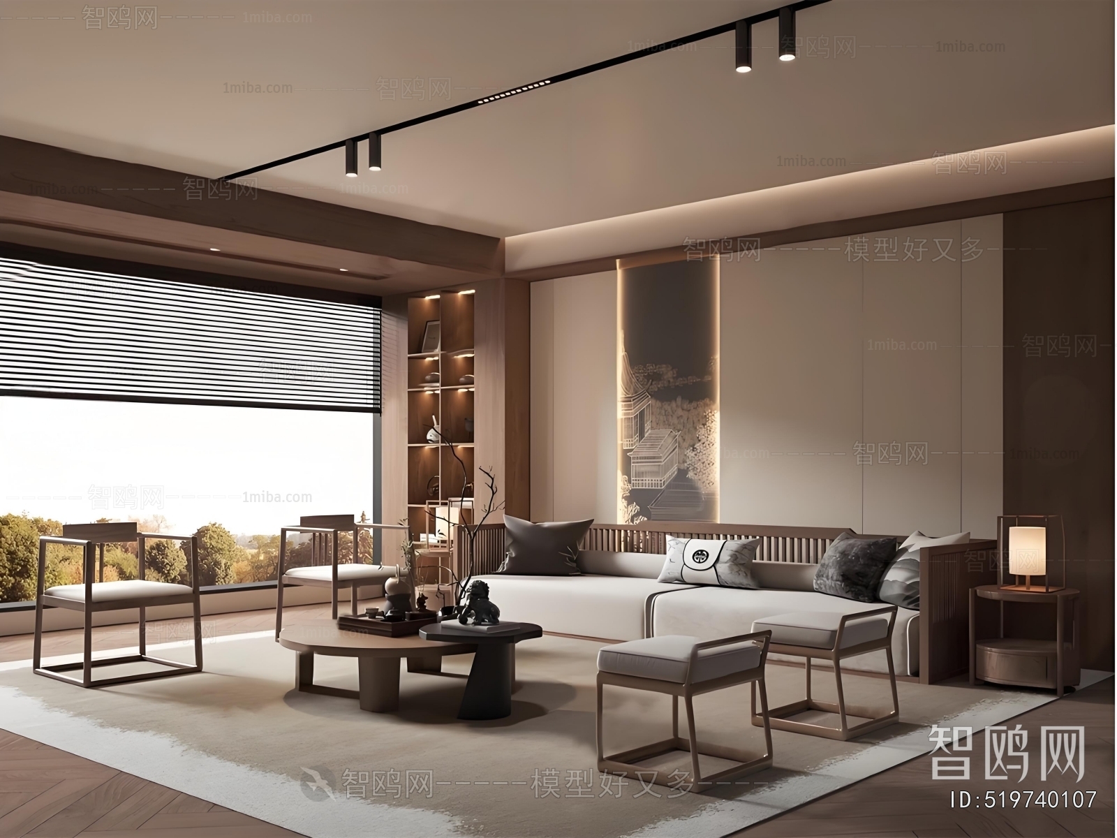 New Chinese Style A Living Room