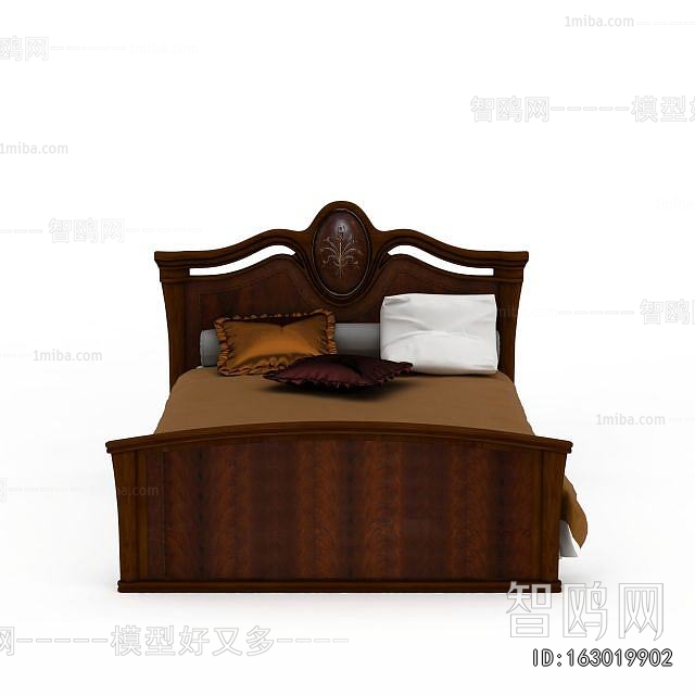Simple European Style Double Bed