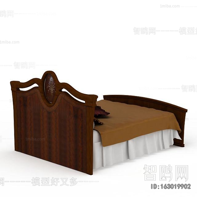 Simple European Style Double Bed