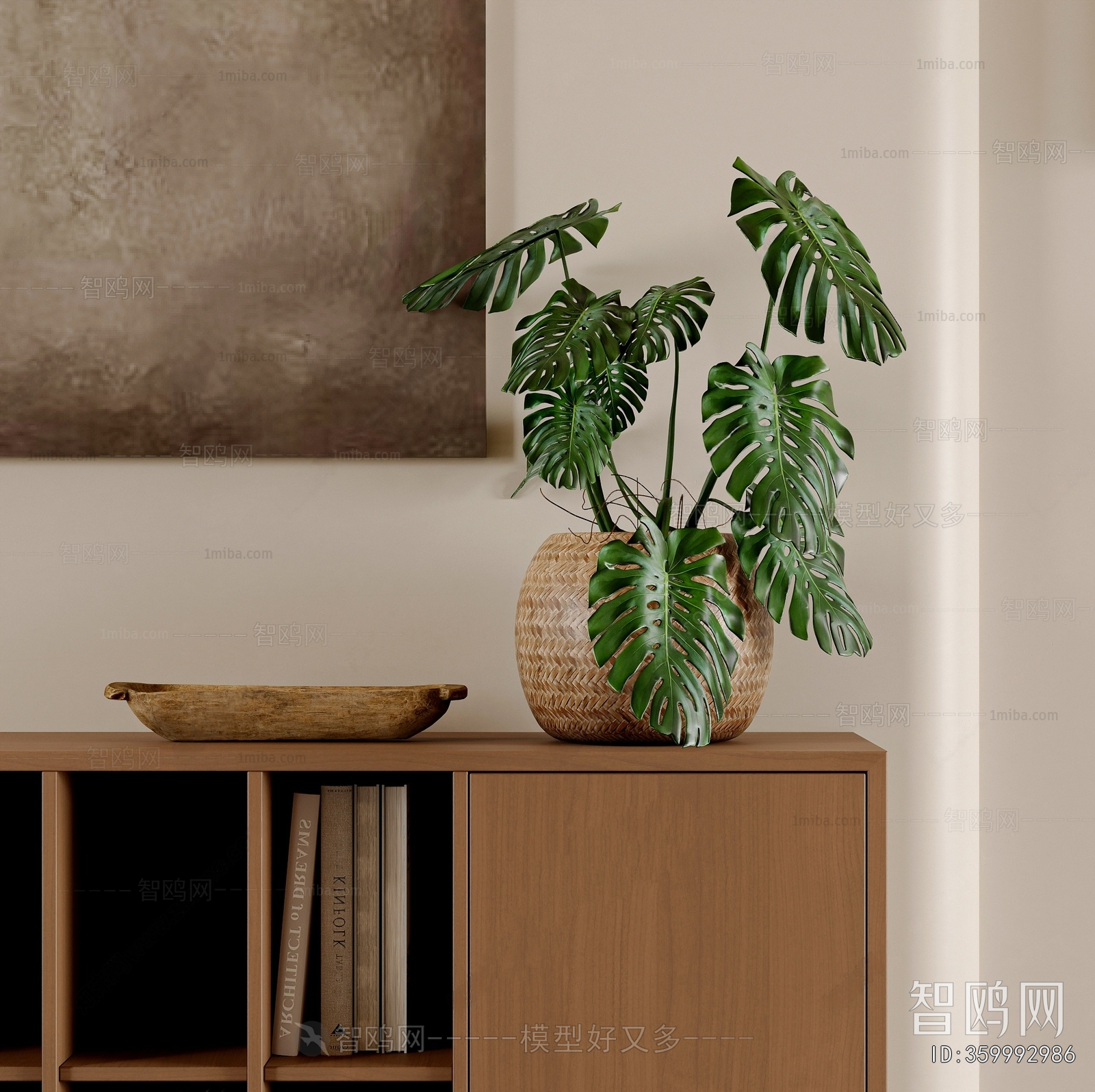 Modern Potted Green Plant