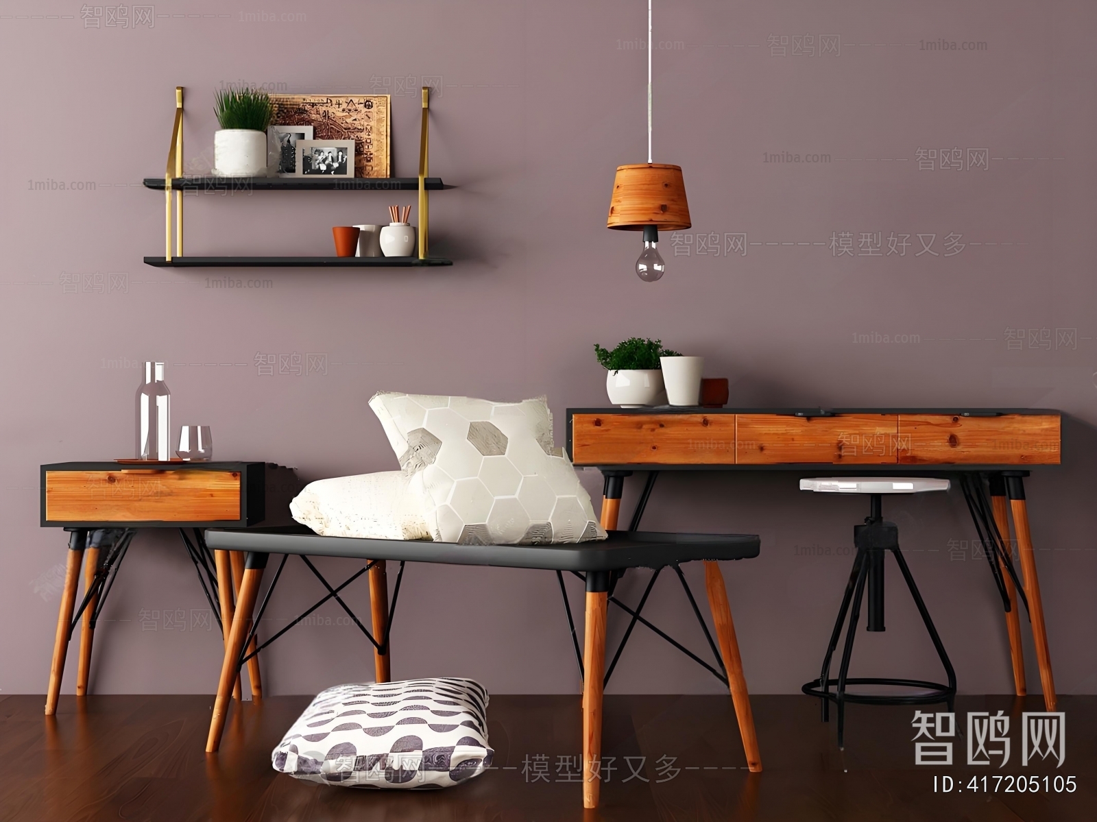 Nordic Style Computer Desk And Chair