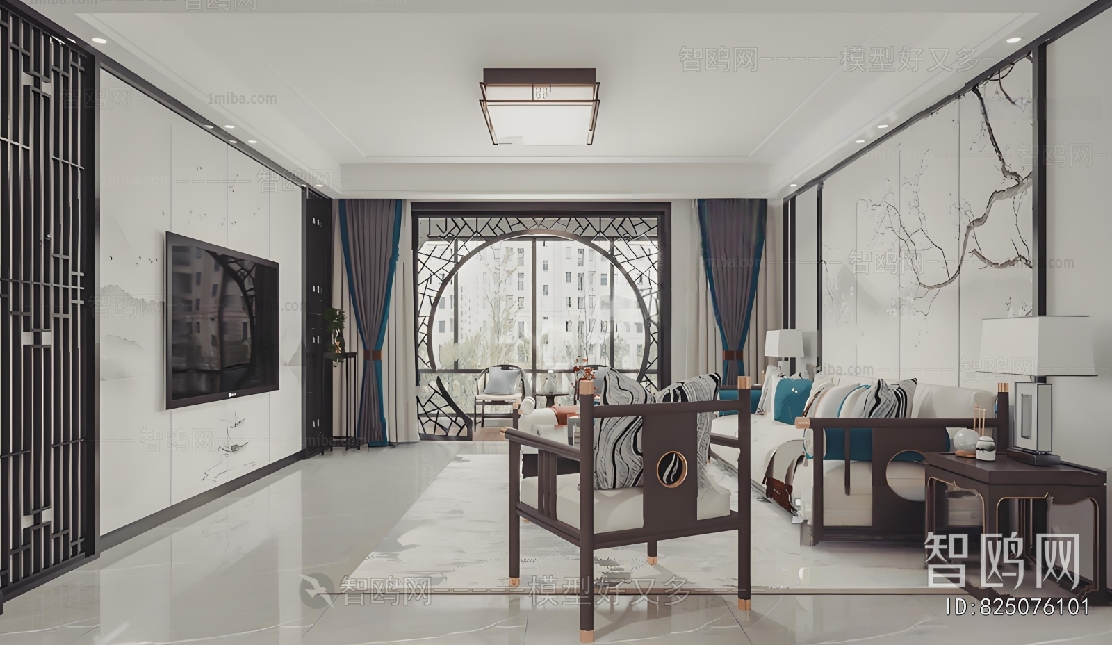 New Chinese Style A Living Room