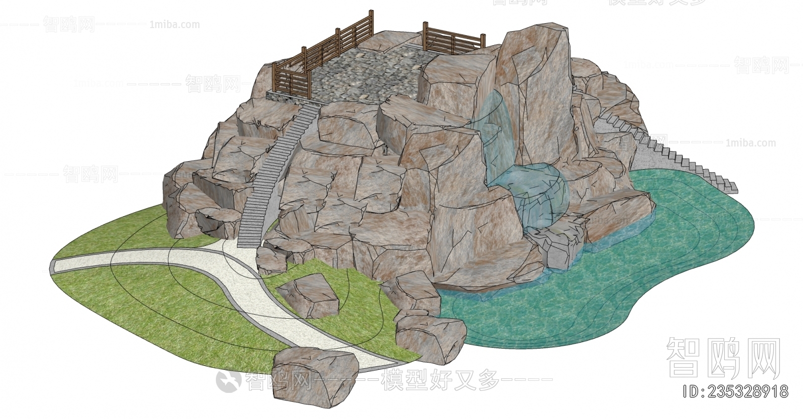 Country Style Rockery Waterscape