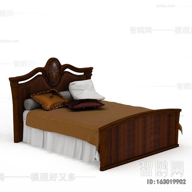 Simple European Style Double Bed