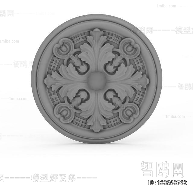 European Style Plaster Carved Top Plate