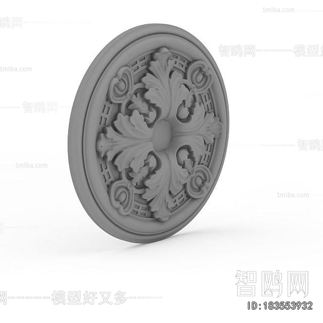 European Style Plaster Carved Top Plate