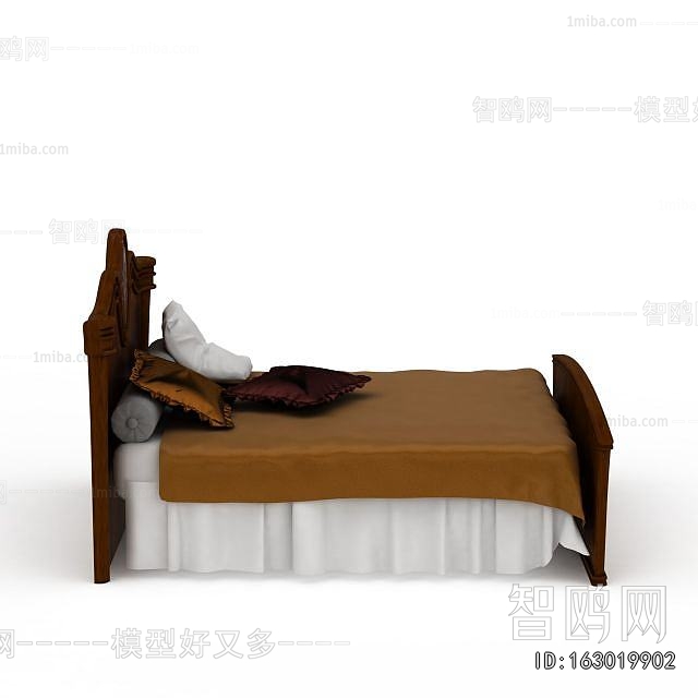 Simple European Style Double Bed