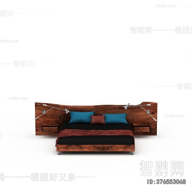 Wabi-sabi Style Double Bed