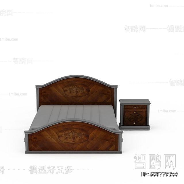Simple European Style Double Bed