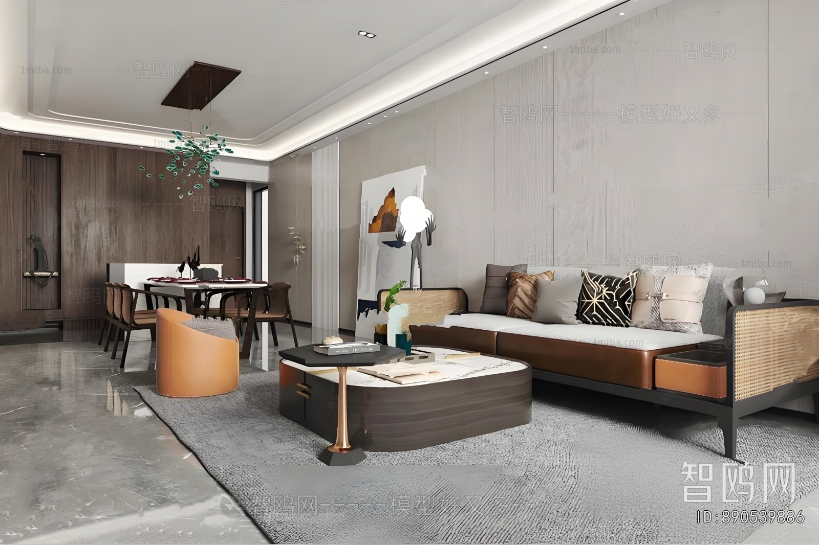 New Chinese Style A Living Room