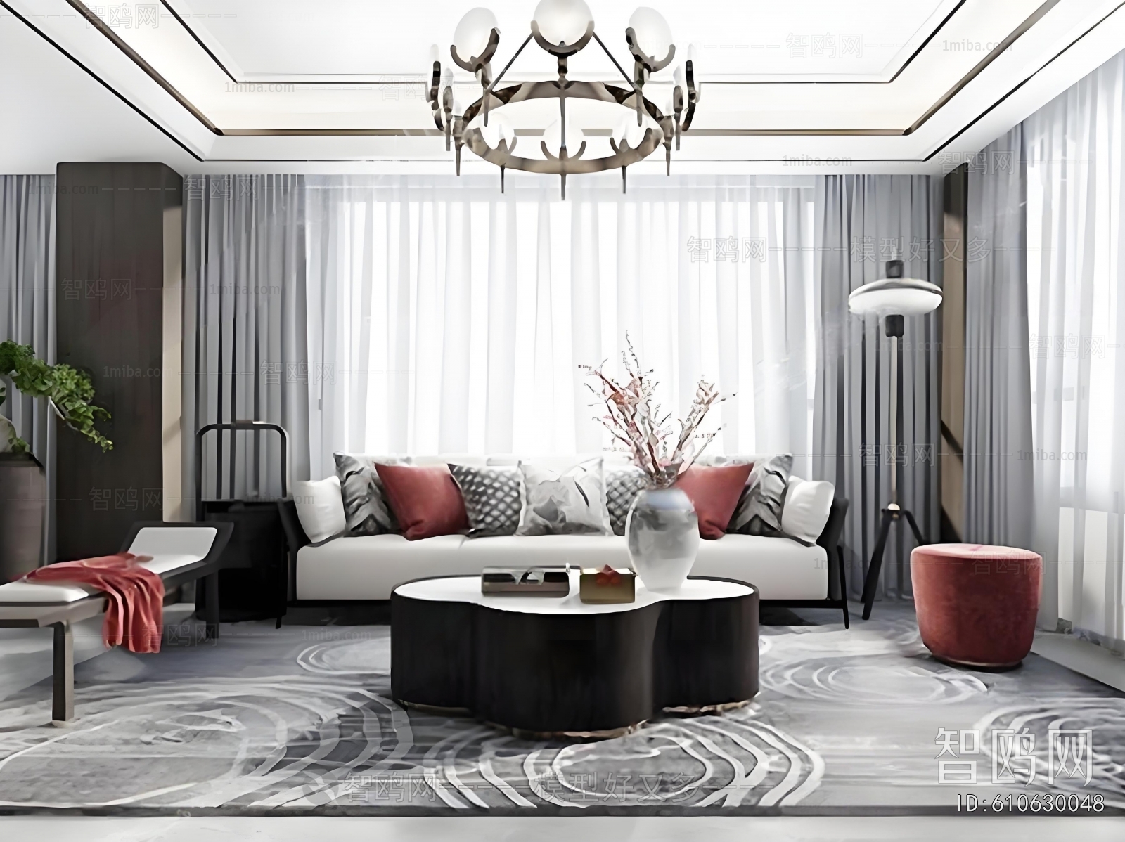 New Chinese Style A Living Room