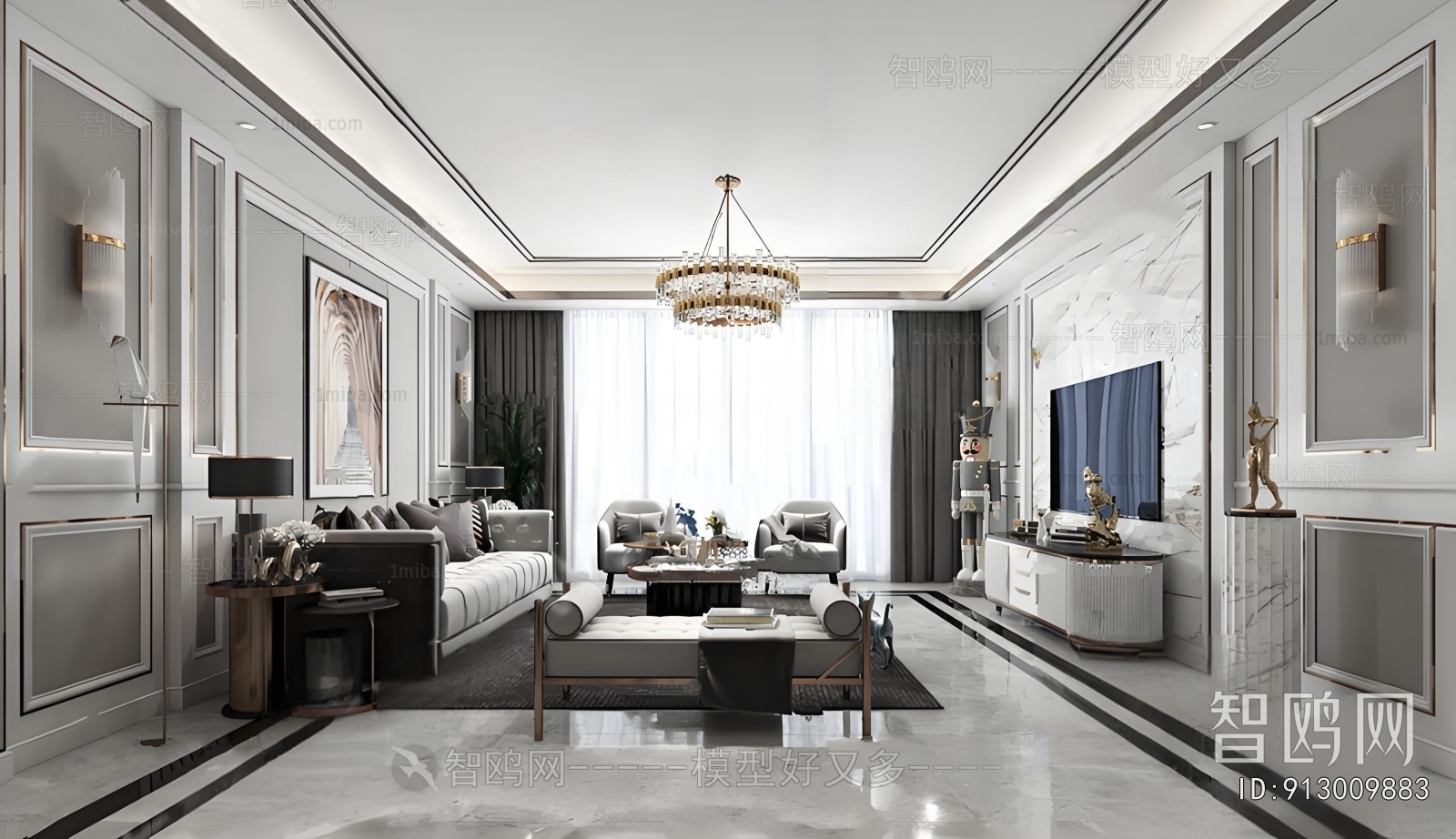 Simple European Style A Living Room