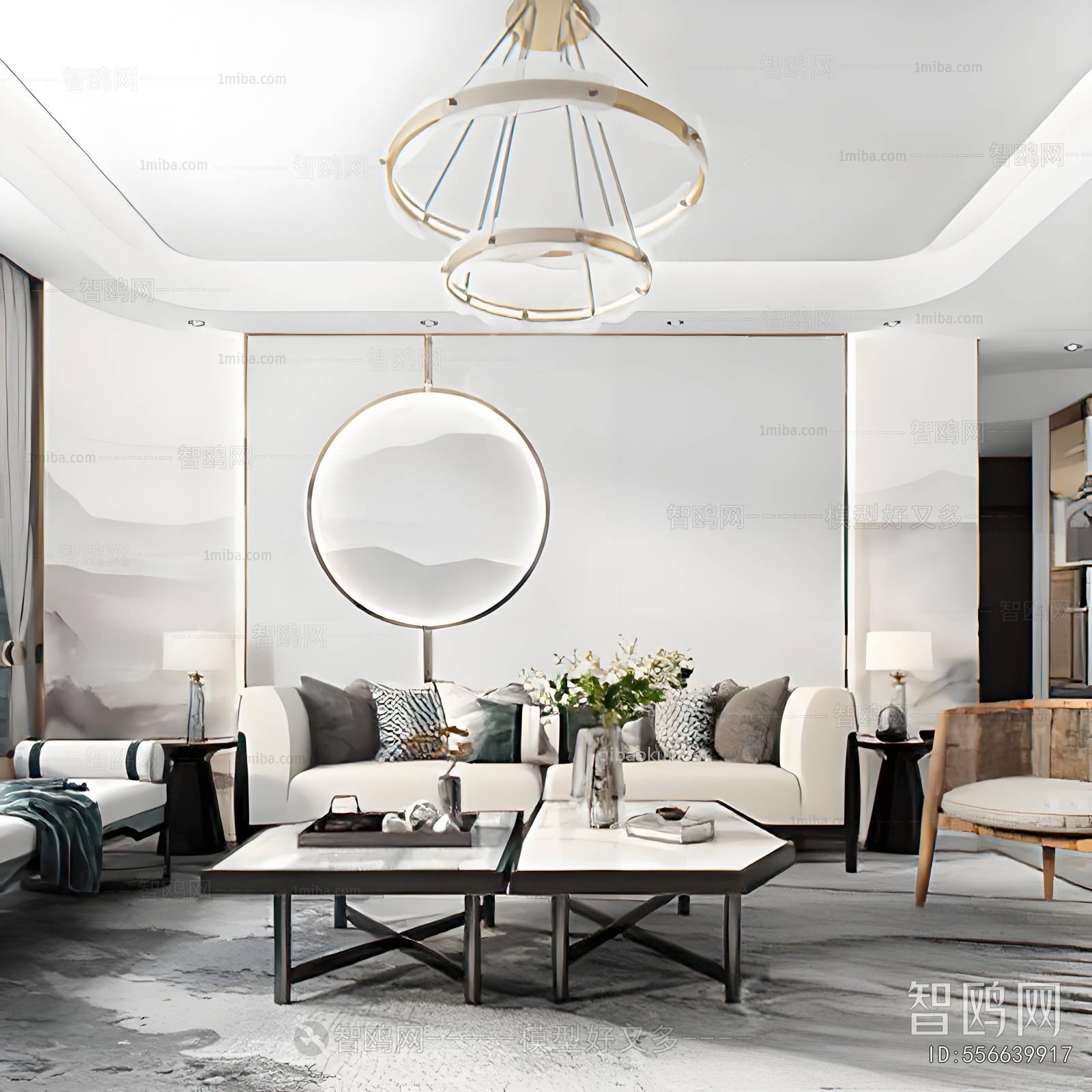 New Chinese Style A Living Room