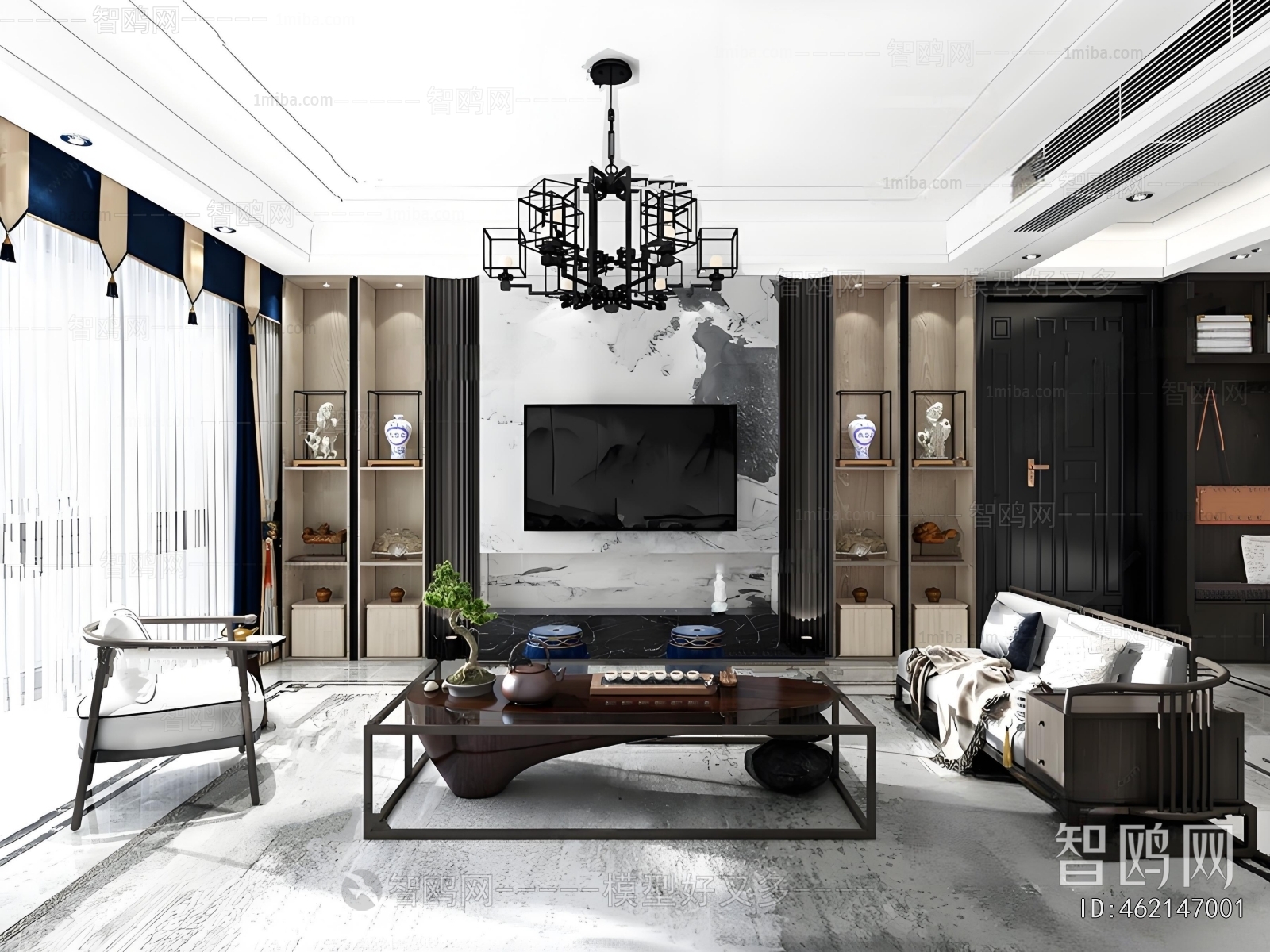 New Chinese Style A Living Room