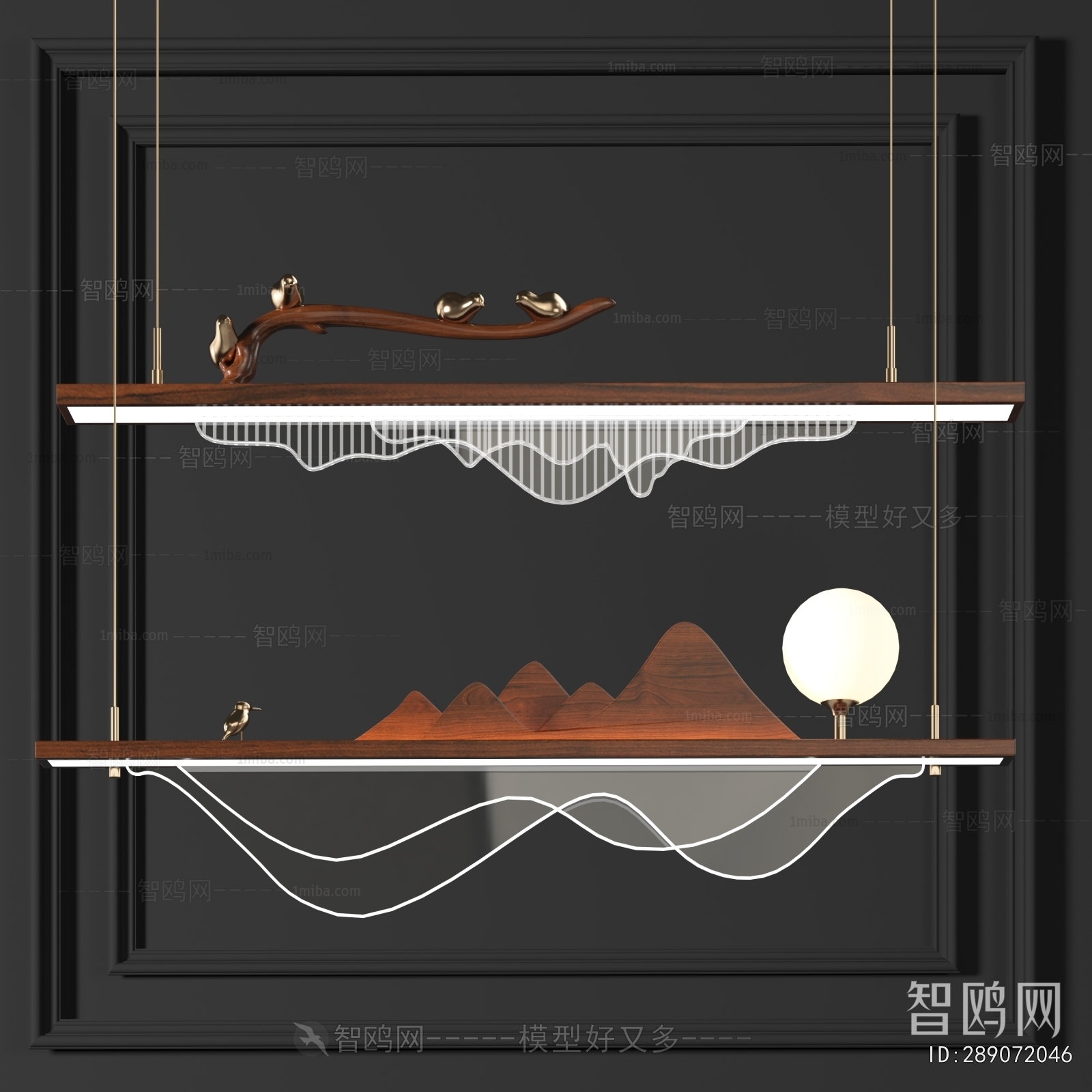 New Chinese Style Long Chandelier