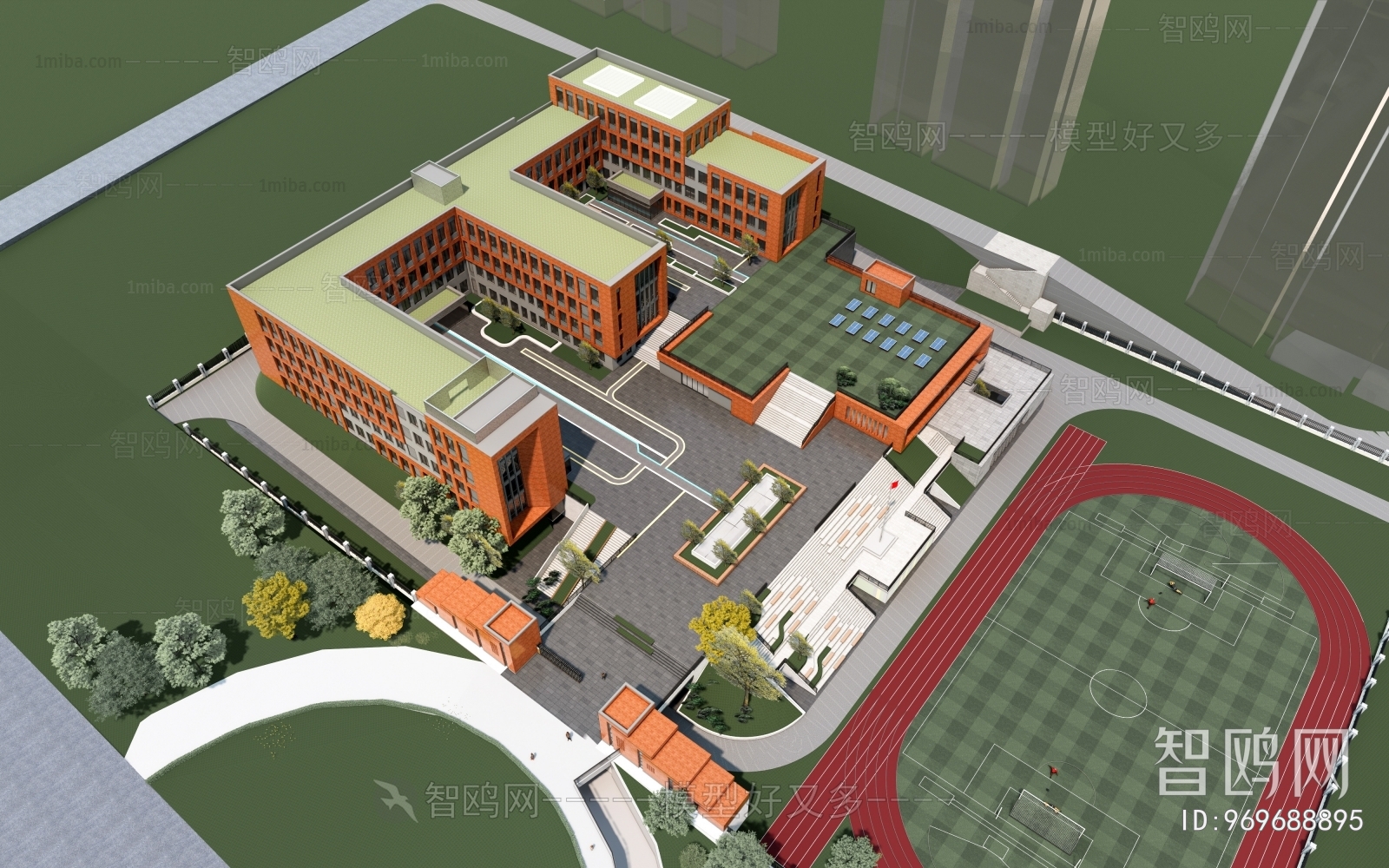 Modern Architectural Bird's-eye View Planning