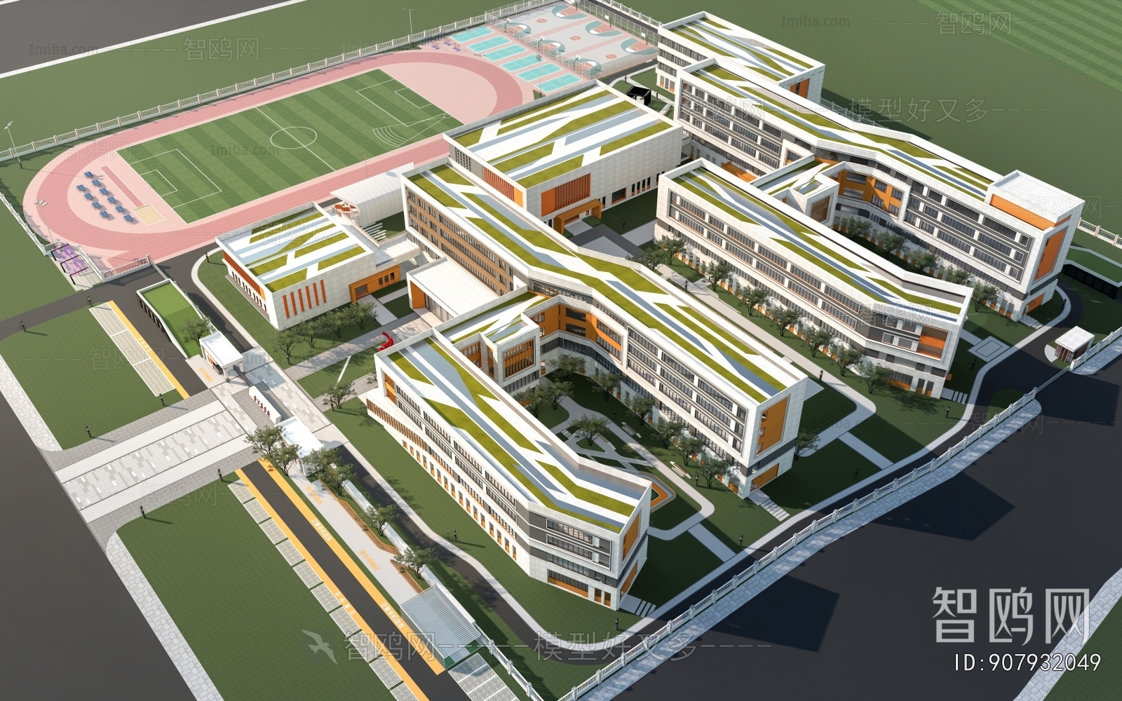 Modern Architectural Bird's-eye View Planning