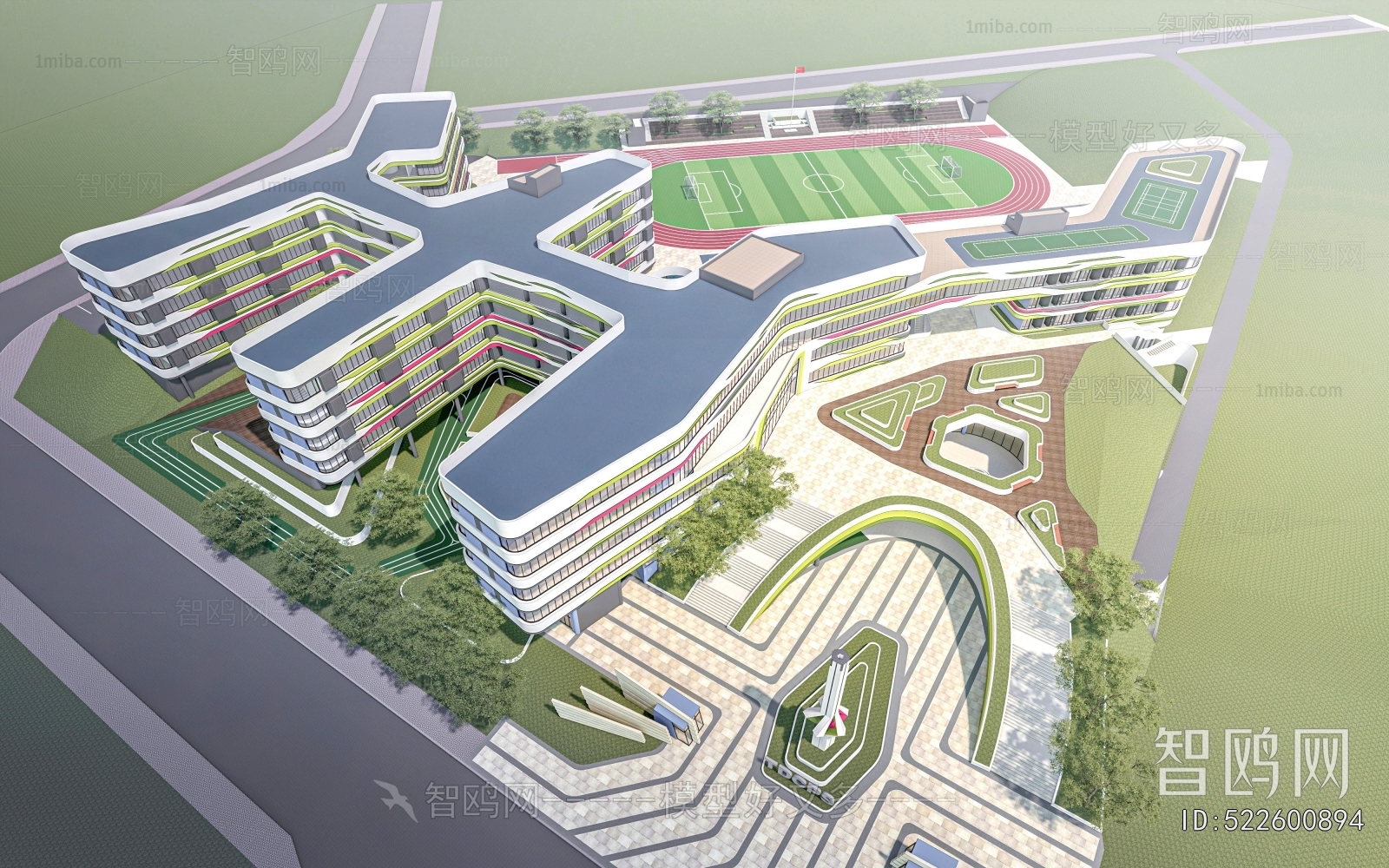 Modern Architectural Bird's-eye View Planning