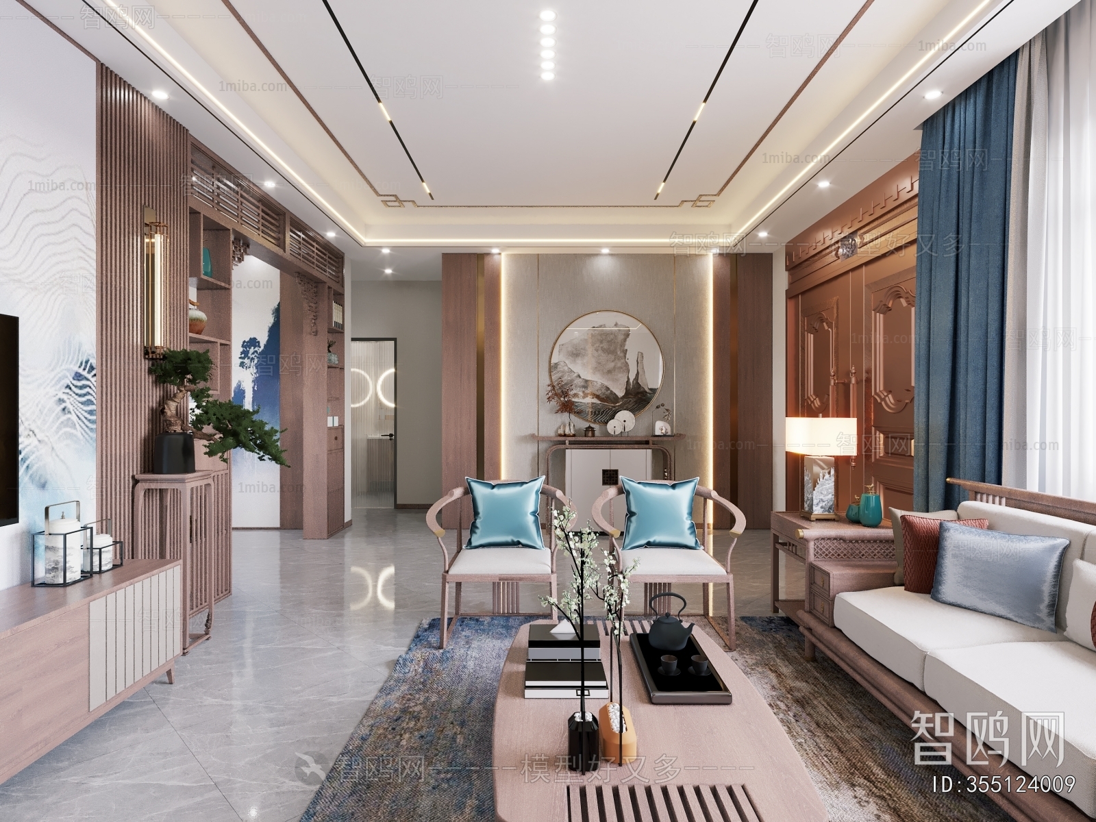 New Chinese Style A Living Room