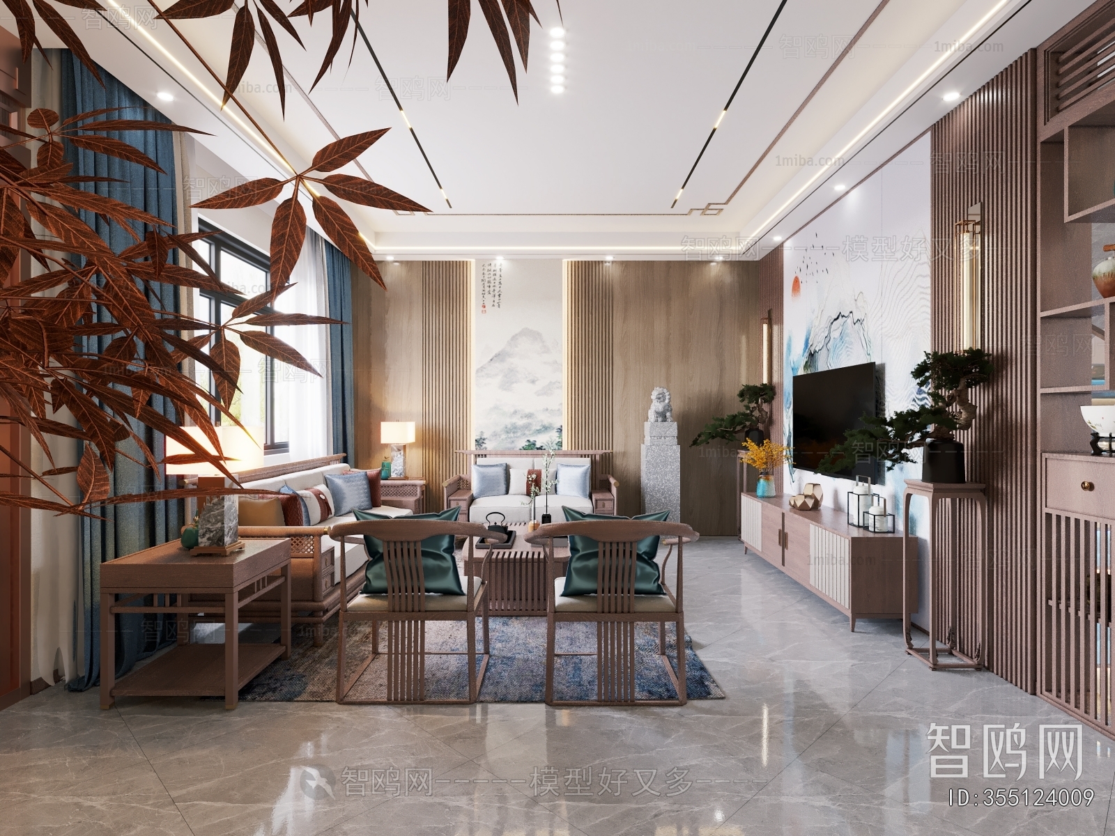 New Chinese Style A Living Room