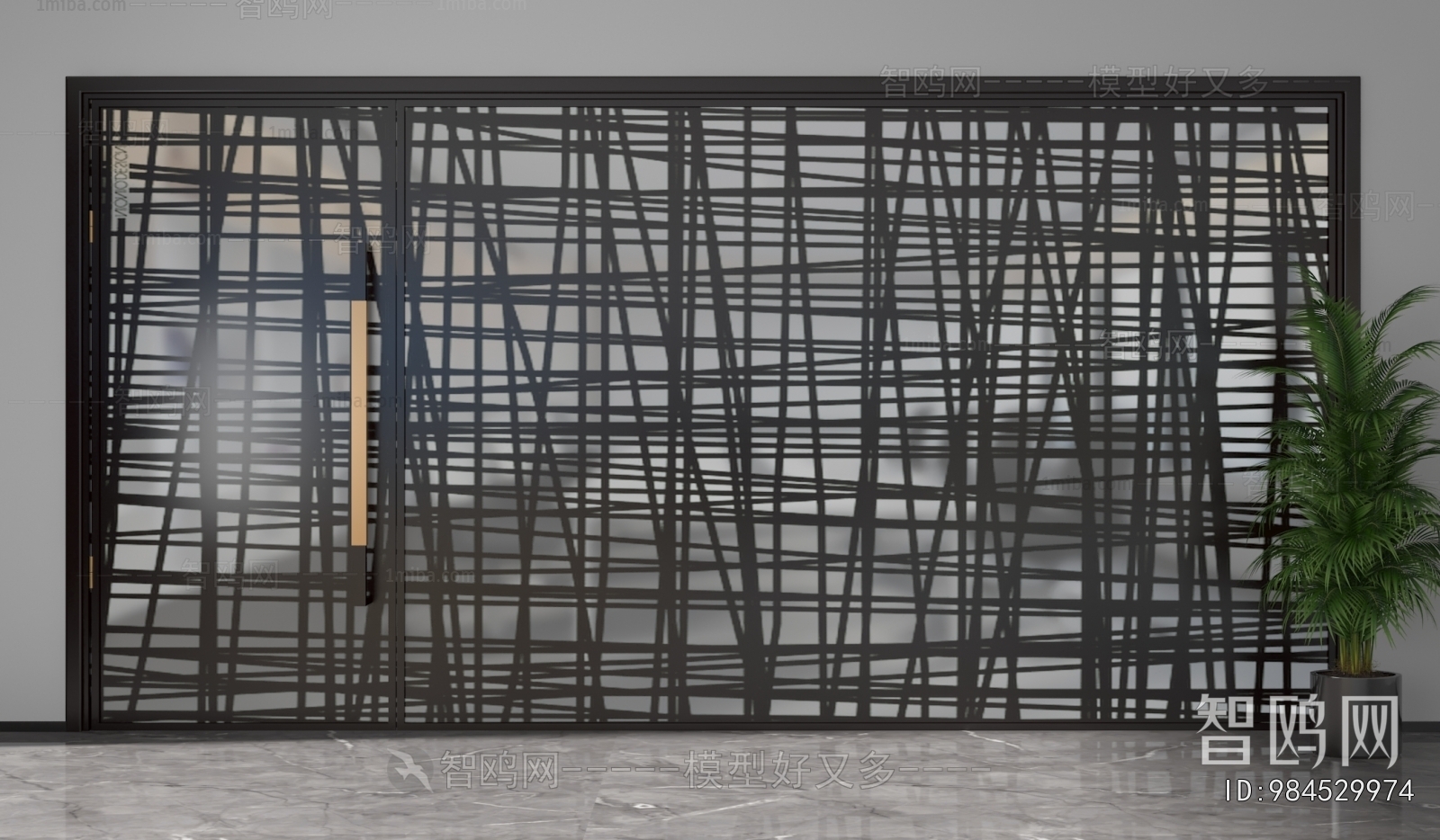 New Chinese Style Glass Screen Partition