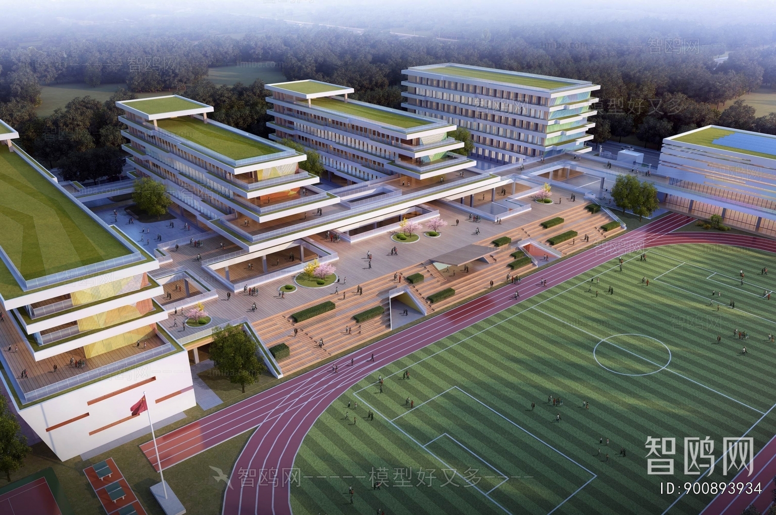 Modern Architectural Bird's-eye View Planning