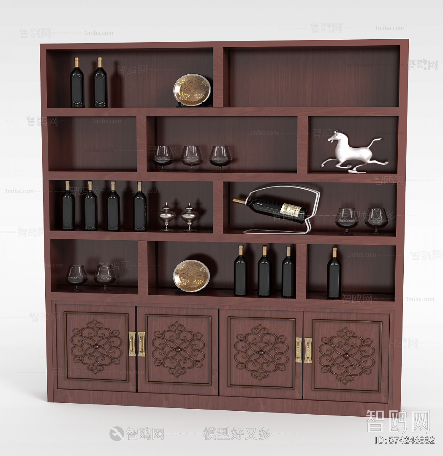 New Chinese Style Wine Cabinet