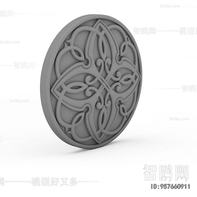 European Style Plaster Carved Top Plate