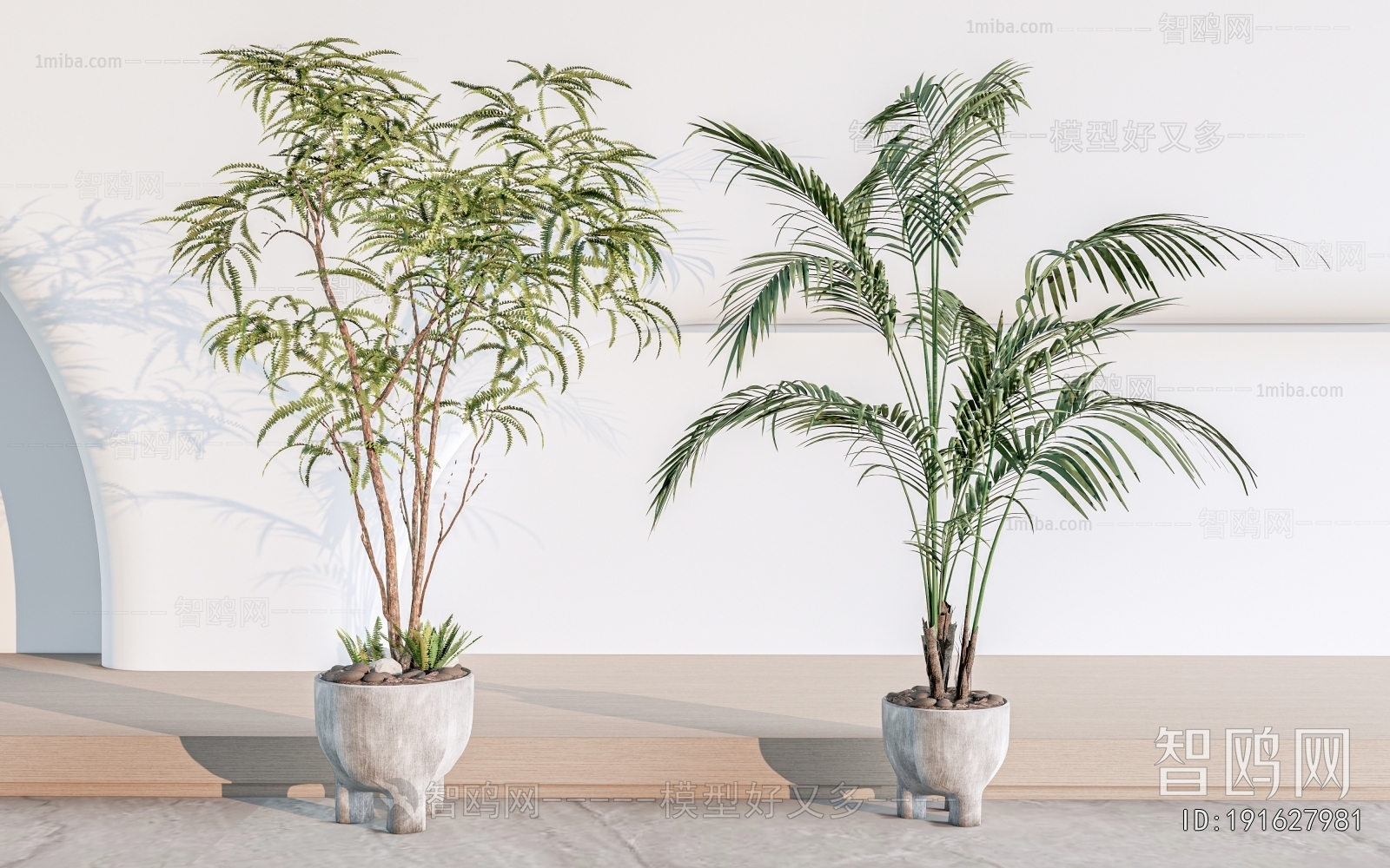 Modern Ground Green Plant Potted Plants