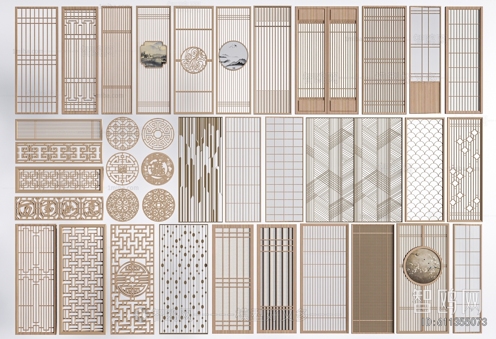 New Chinese Style Wooden Screen Partition