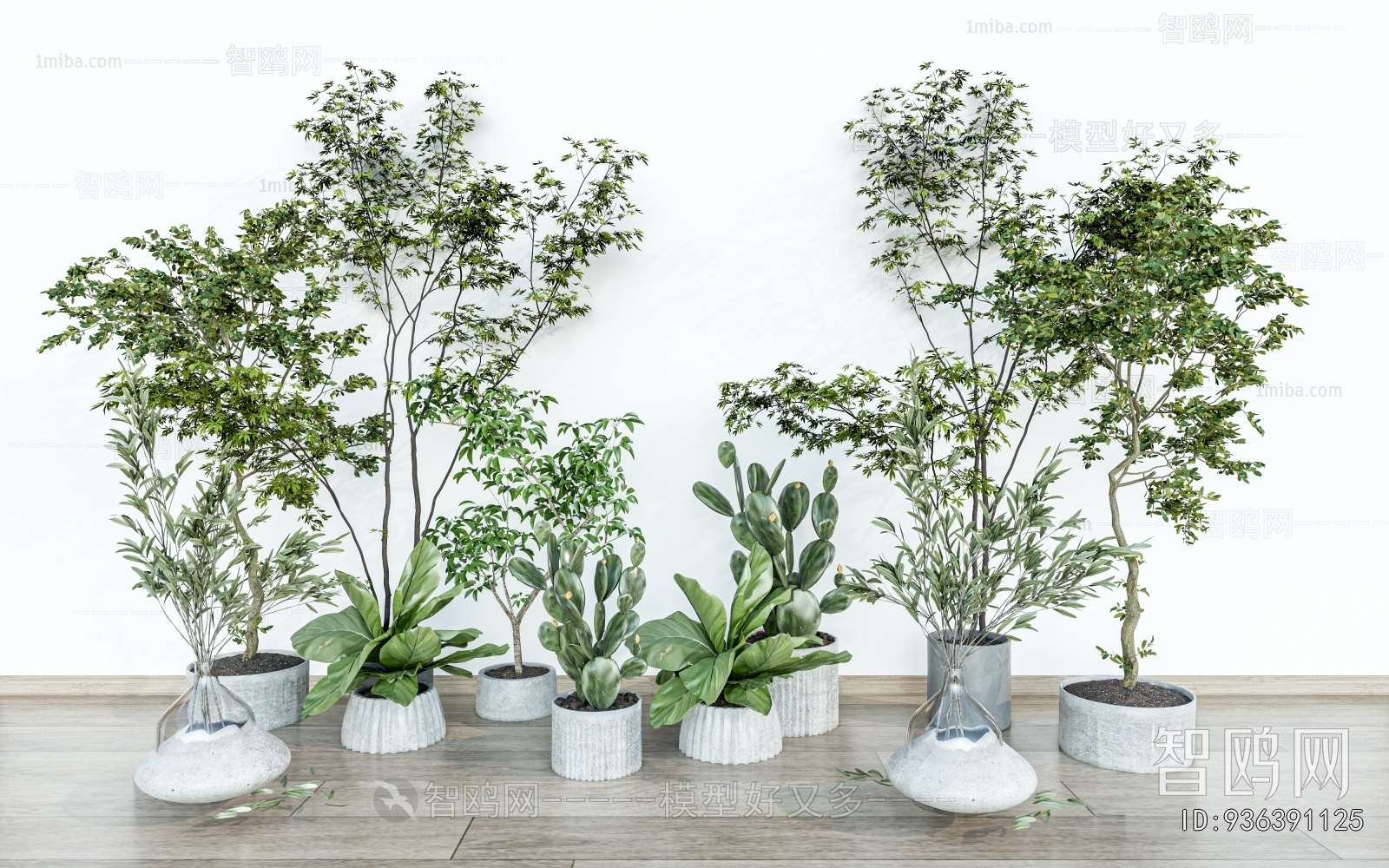 Modern Ground Green Plant Potted Plants