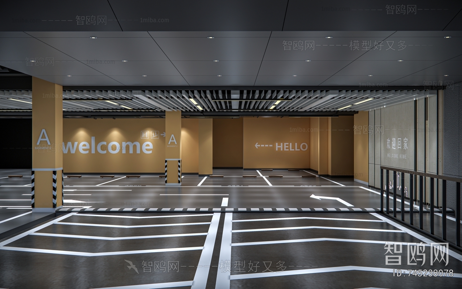 Modern Underground Parking Lot