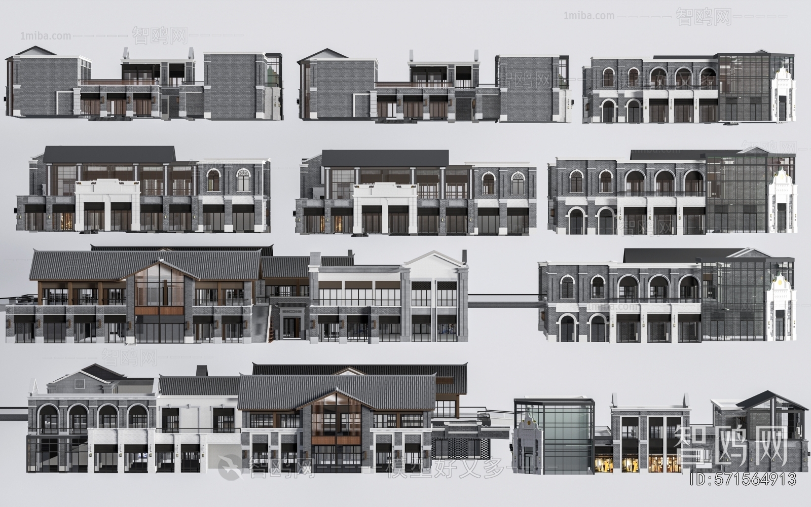 New Chinese Style Appearance Of Commercial Building