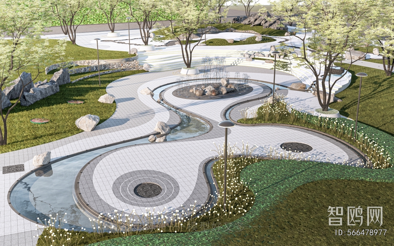 Modern Park Landscape