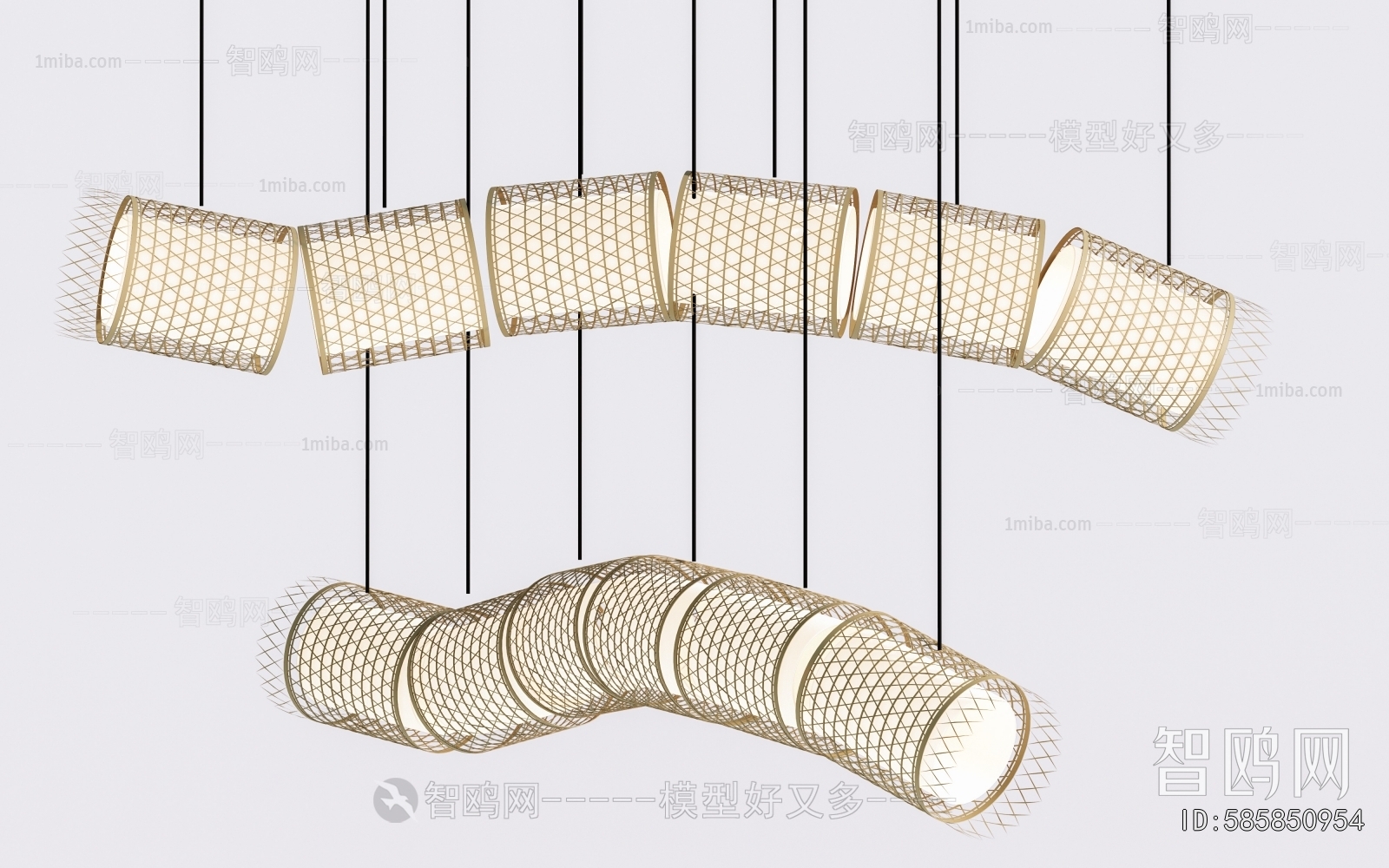 New Chinese Style Long Chandelier