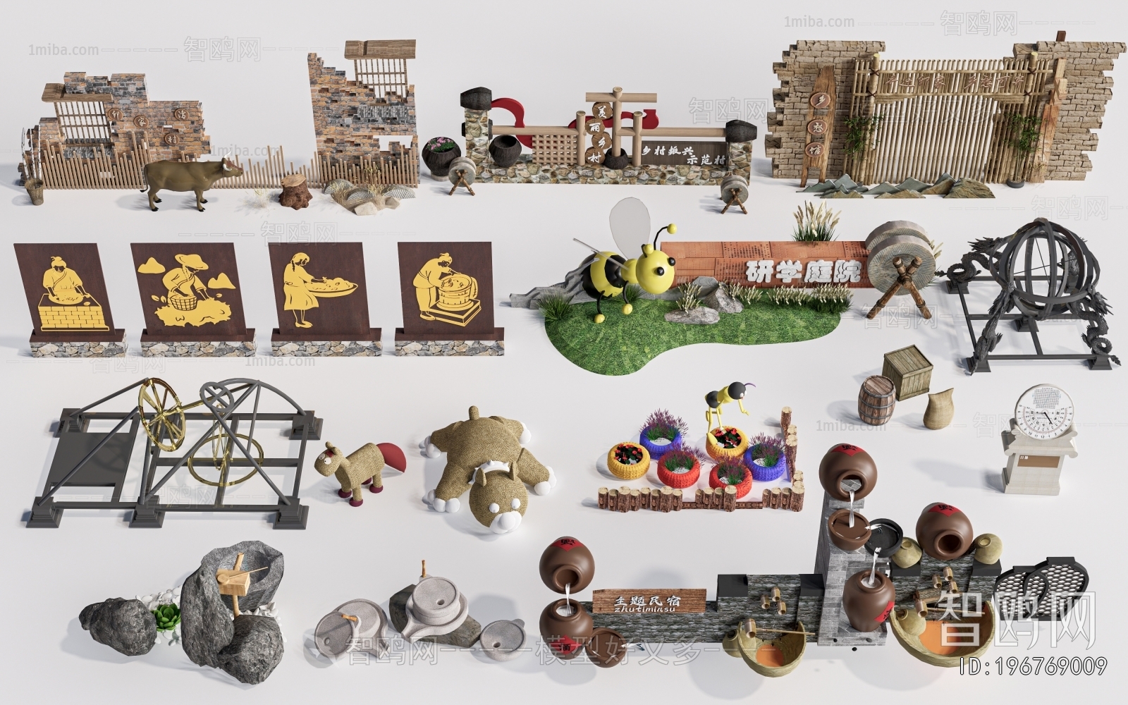 New Chinese Style Sculpture Sketch