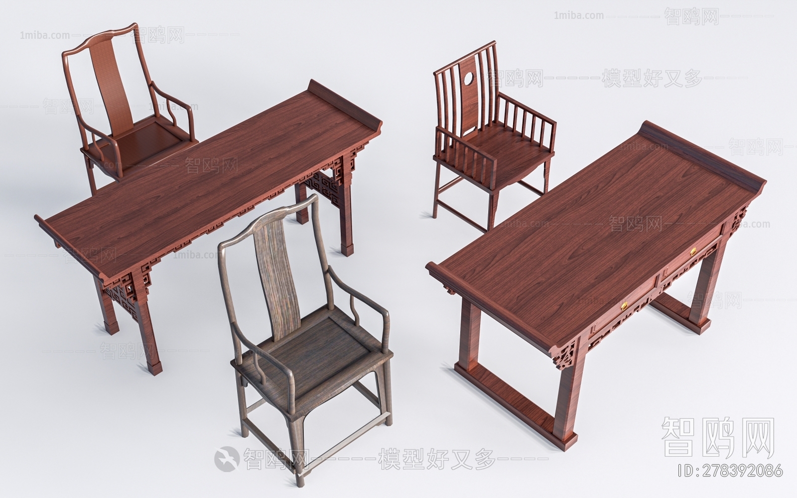 Chinese Style Computer Desk And Chair