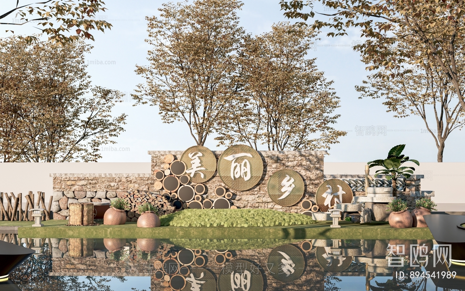 New Chinese Style Sculpture Sketch