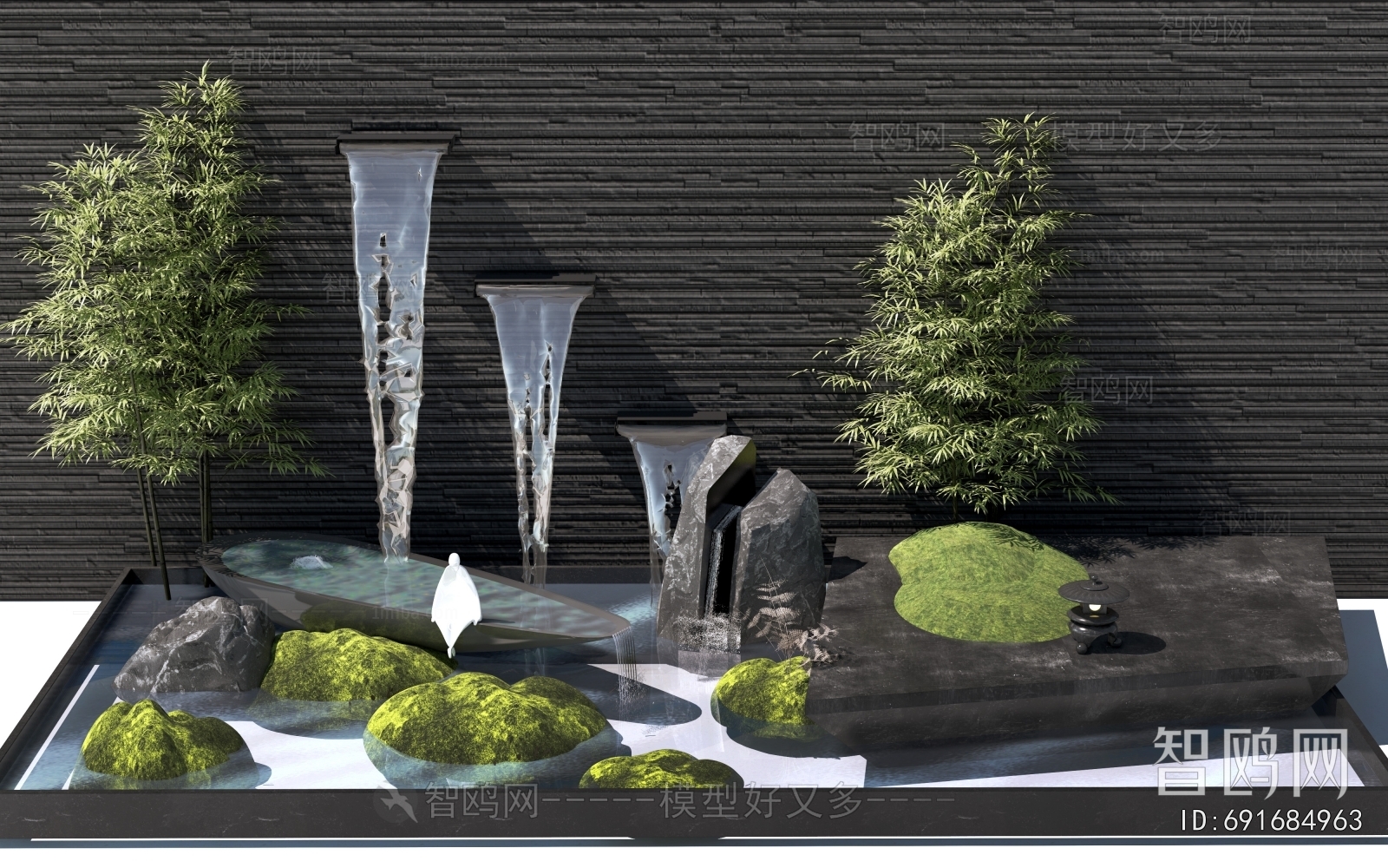 New Chinese Style Rockery Waterscape