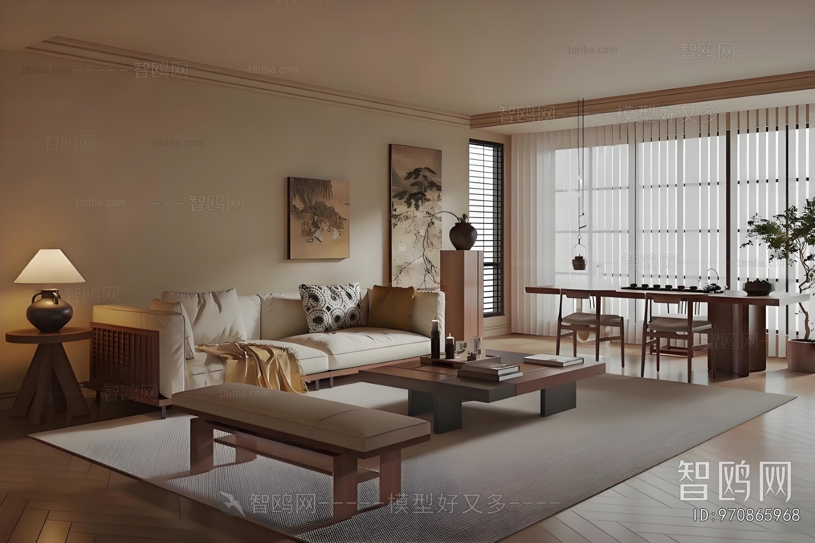 New Chinese Style A Living Room