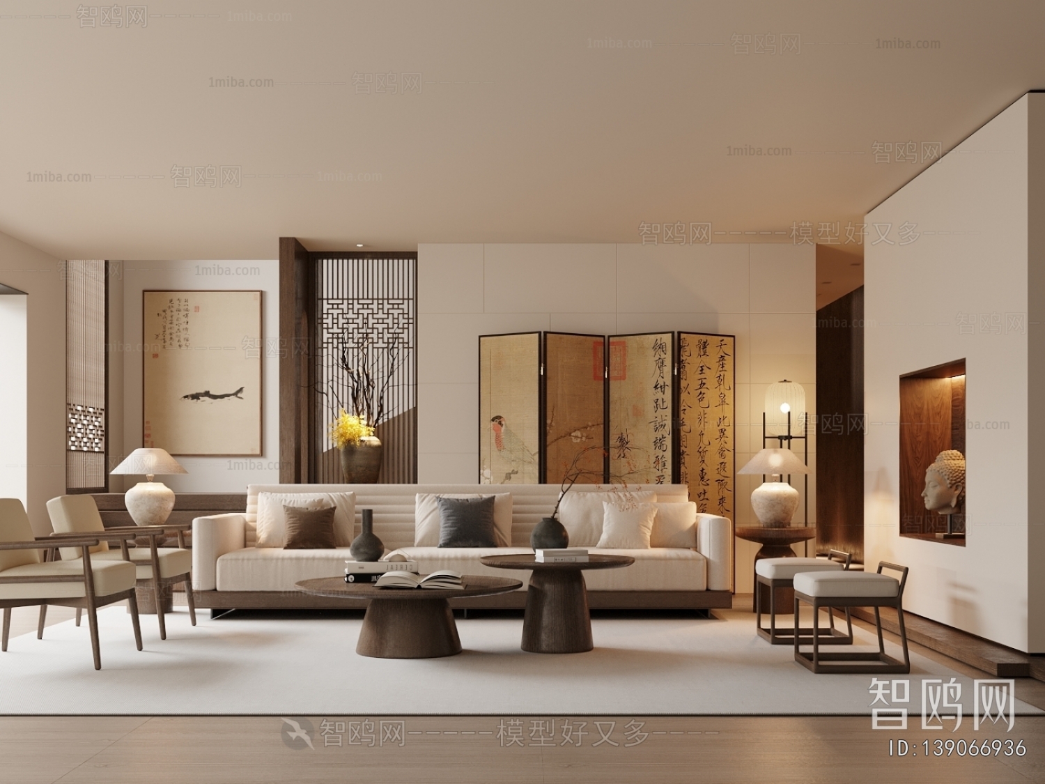 New Chinese Style A Living Room